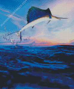 Sailfish With Sunset Diamond Paintings