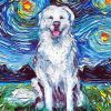 Starry Night Great Pyrenees Diamond Paintings