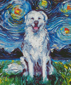 Starry Night Great Pyrenees Diamond Paintings