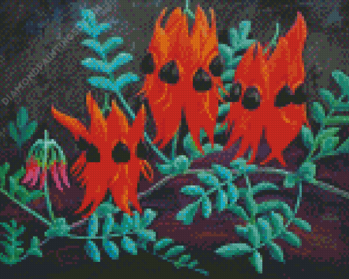 Sturt Desert Pea Plant Art Diamond Paintings