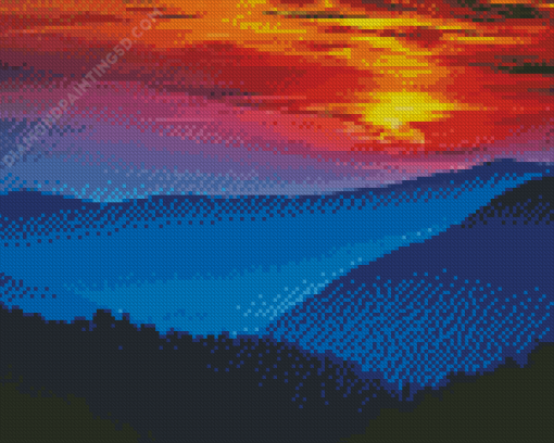 Sunset At Tennessee Mountains Diamond Paintings