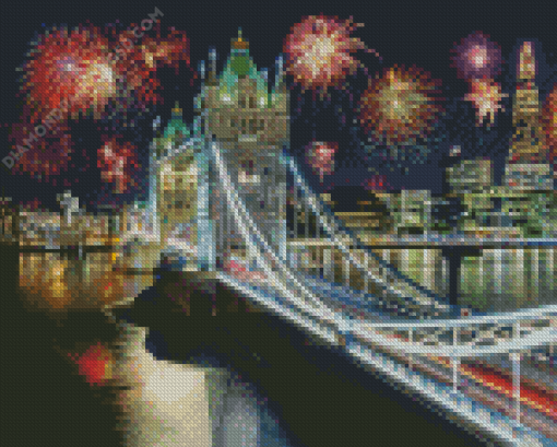 Tower Bridge Fireworks Celebration Diamond Paintings