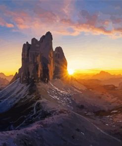 Tre Cime Di Lavaredo At Sunset Diamond Paintings