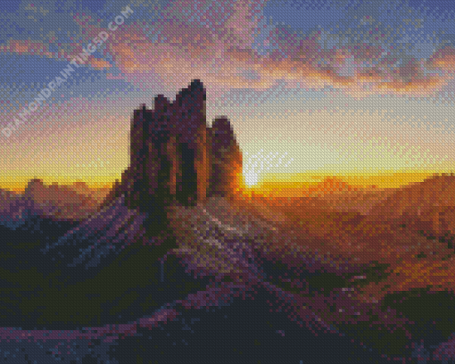 Tre Cime Di Lavaredo At Sunset Diamond Paintings