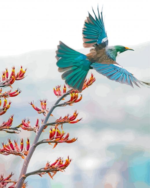 Tui Bird Flying Diamond Paintings