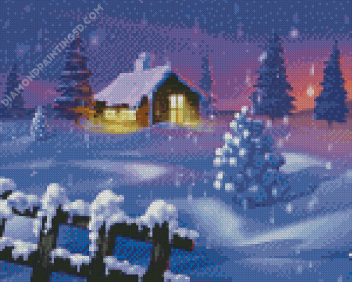 Winter Farm Diamond Paintings