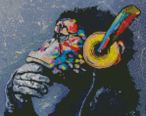 Abstract Chimp Headphones Diamond Paintings