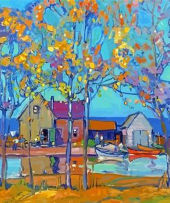 Abstract Fisherman Cottage Diamond Paintings