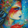 Abstract Fish Lady Diamond Paintings