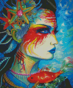 Abstract Fish Lady Diamond Paintings