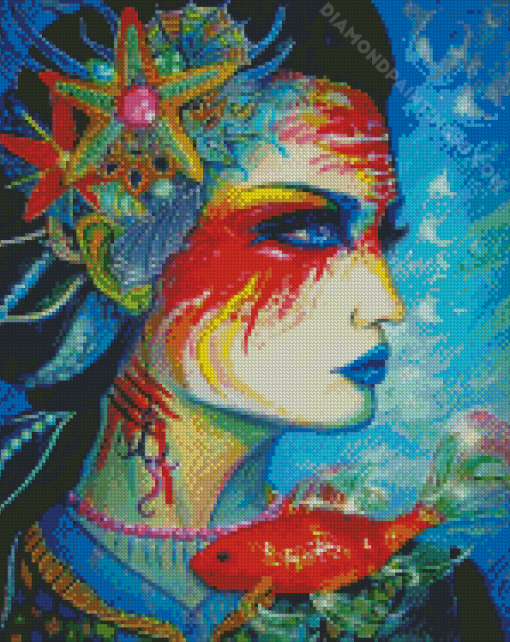 Abstract Fish Lady Diamond Paintings