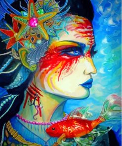 Abstract Fish Lady Diamond Paintings