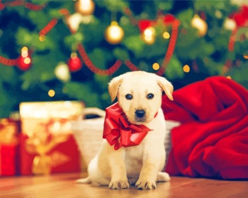 Adorable Christmas Dog Diamond Paintings