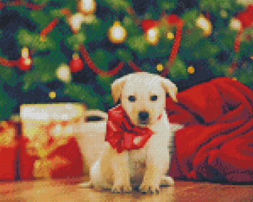 Adorable Christmas Dog Diamond Paintings