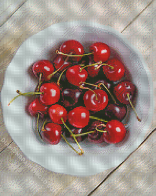 Aesthetic Bowl Of Cherries Diamond Paintings