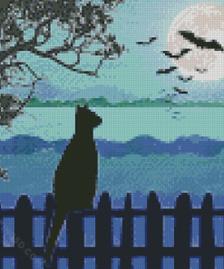 Aesthetic Cat Silhouette Diamond Paintings