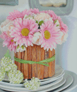 Aesthetic Flowers in Rustic Vase Diamond Paintings