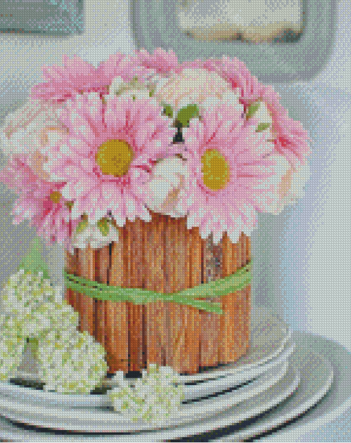 Aesthetic Flowers in Rustic Vase Diamond Paintings