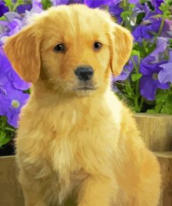 Aesthetic Golden Puppy Dog Diamond Paintings