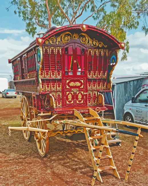 Aesthetic Gypsy Wagon Diamond Paintings