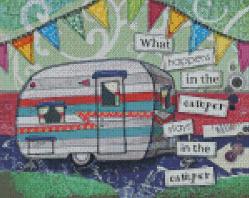 Aesthetic Happy Camper Diamond Paintings