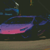 Aesthetic Purple Car Diamond Paintings