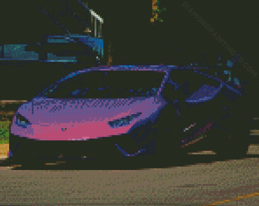 Aesthetic Purple Car Diamond Paintings