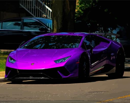 Aesthetic Purple Car Diamond Paintings