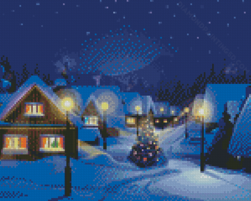 Aesthetic Snowy Village Diamond Paintings