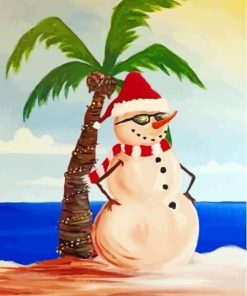 Aesthetic Snowman Palm Tree Diamond Paintings