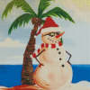 Aesthetic Snowman Palm Tree Diamond Paintings