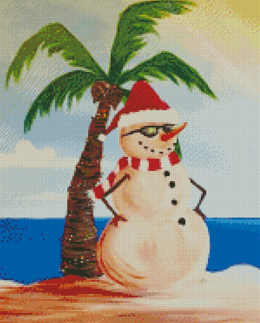 Aesthetic Snowman Palm Tree Diamond Paintings