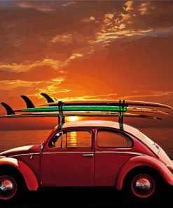 Aesthetic VW Car Sunset Diamond Paintings