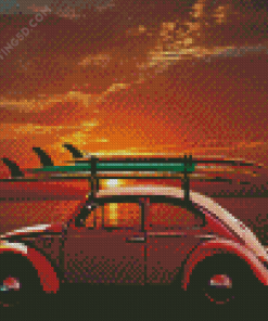 Aesthetic VW Car Sunset Diamond Paintings