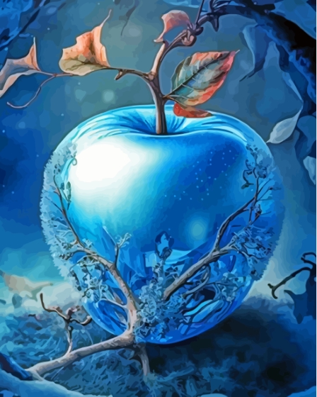 Aesthetic Blue Apple Diamond Paintings