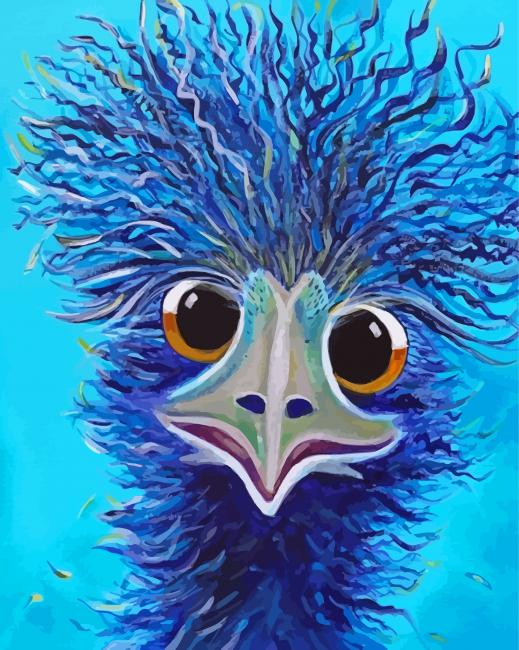 Aesthetic Blue Emu Bird Diamond Paintings