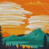 Aesthetic Clouds Mountain Diamond Paintings