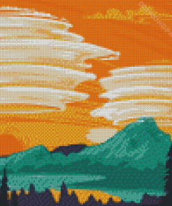 Aesthetic Clouds Mountain Diamond Paintings