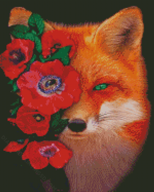 Aesthetic Floral Fox Diamond Paintings