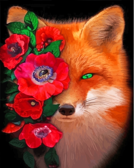 Aesthetic Floral Fox Diamond Paintings