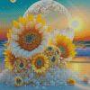 Aesthetic Floral Moon Diamond Paintings