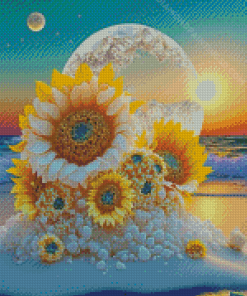 Aesthetic Floral Moon Diamond Paintings