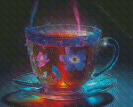 Aesthetic Floral Tea Diamond Paintings