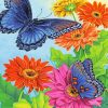 Aesthetic Flowers With Butterflies art Diamond Paintings