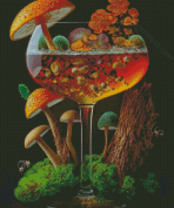 Aesthetic Mushrooms Cup Diamond Paintings