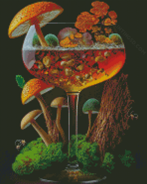 Aesthetic Mushrooms Cup Diamond Paintings