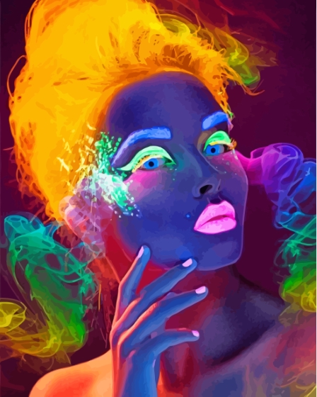 Aesthetic Neon Lady Diamond Paintings