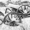 Black and White Old Wagon in The Snow Diamond Paintings