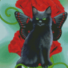 Black Butterfly Cat Diamond Paintings