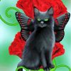 Black Butterfly Cat Diamond Paintings